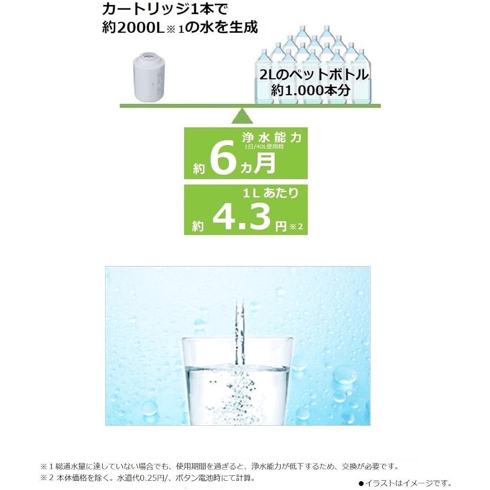 Panasonic water purifier cartridge for faucet direct connection type 2 pieces TK-CJ23C2