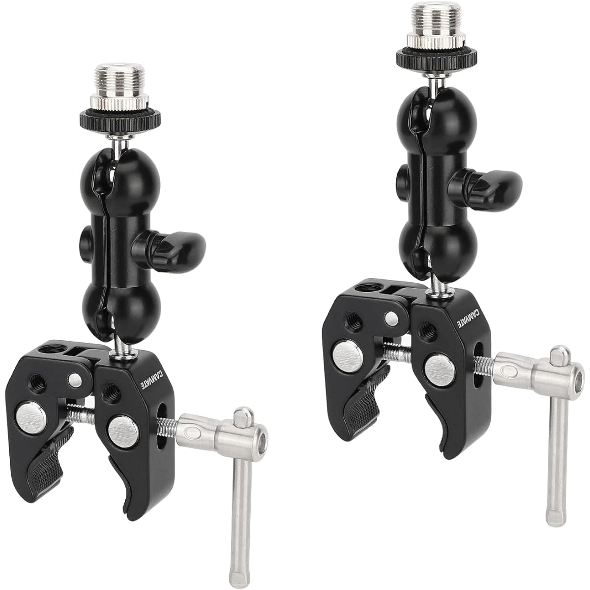 CAMVATE Crab Clamp & 360° Ball Head with 5/8"-27 Thread for Microphone (2pcs) - 3130