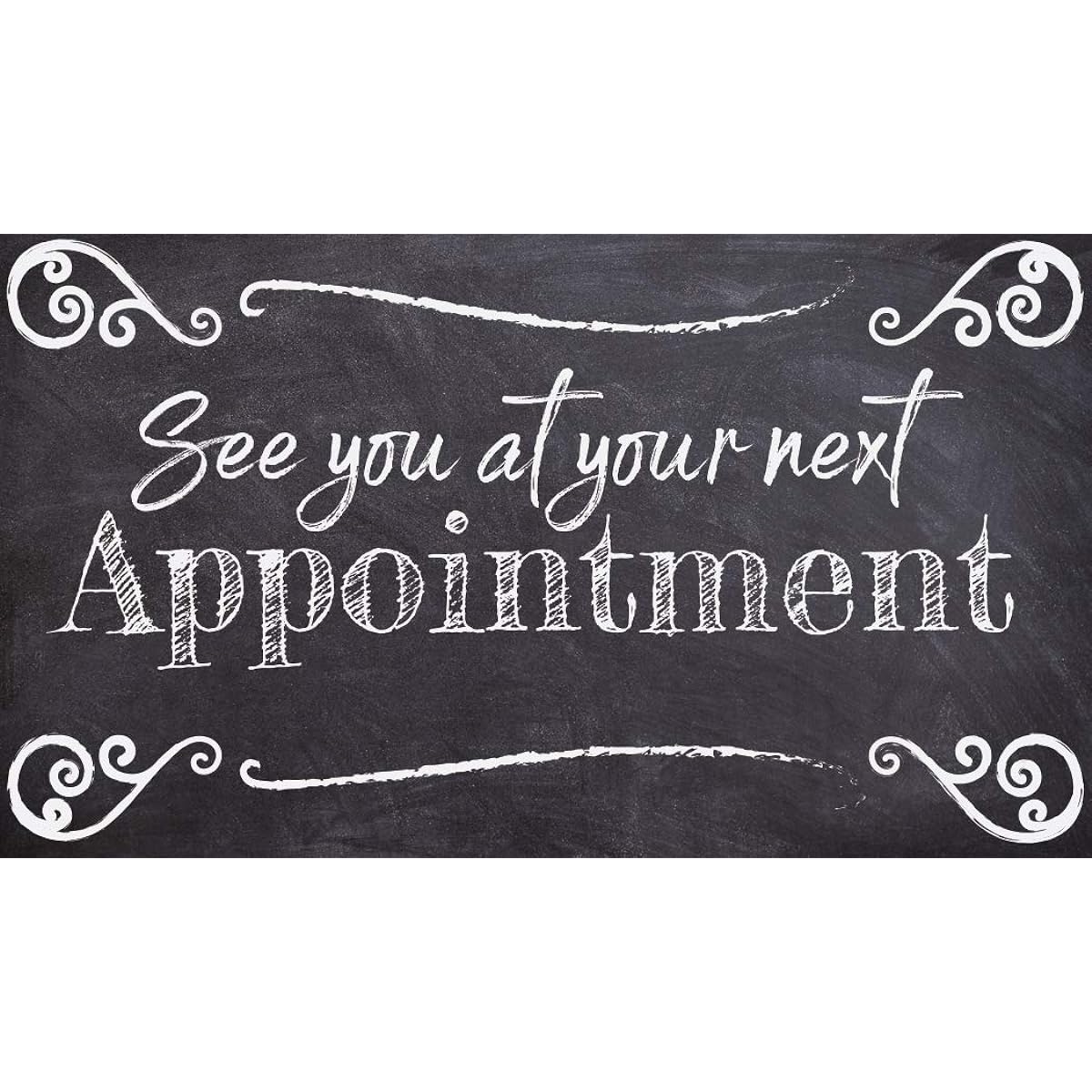 Appointment Chalkboard - Set of 50 Coupon Cards - Blank Appointment Card Stationery - Perfect Reminder Card for Salons, Spas, and Doctoral Offices