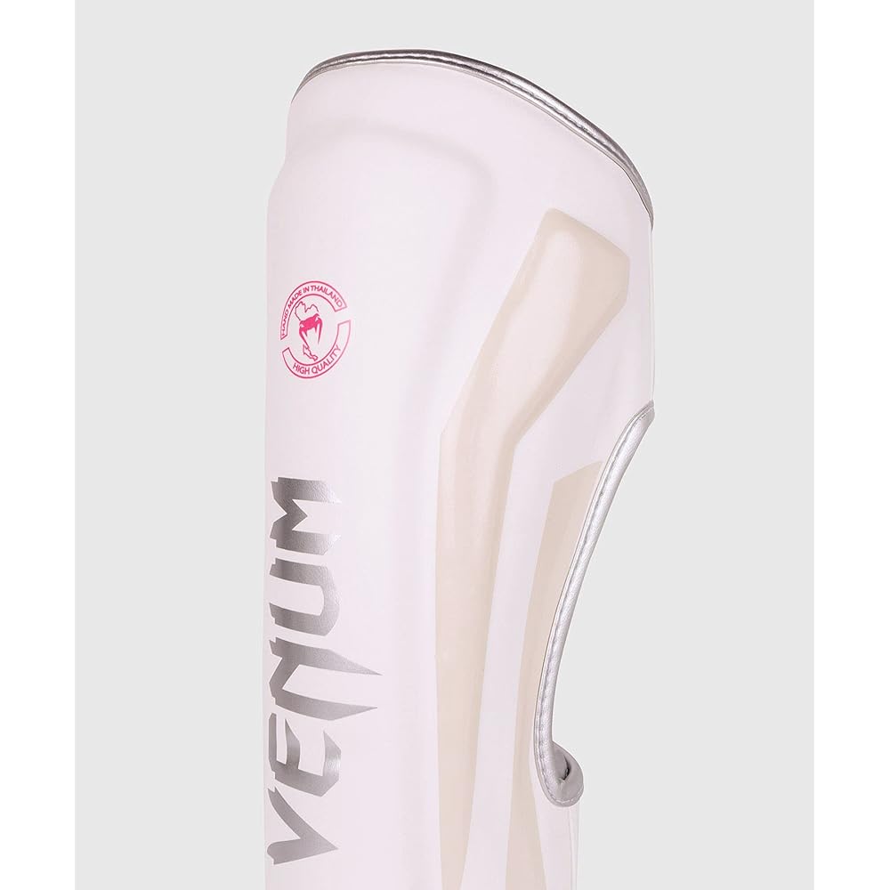 VENUM Leg Guard ELITE SHIN GUARDS (White x Silver Pink) // Legs Kickboxing Martial Arts Armor Protector