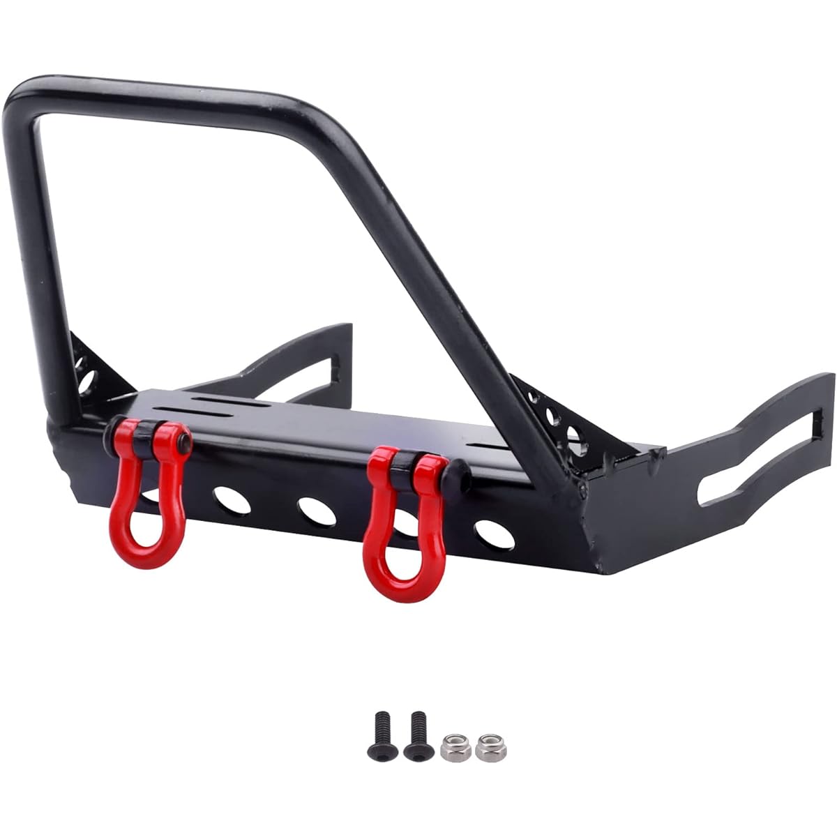 CrazyHobby Metal RC Crawler Front Bumper with Winch Mount Shackle for TRX4 Axial SCX10 & SCX10 II Redcat Gen7 Gen 8 Upgrade (Type A)