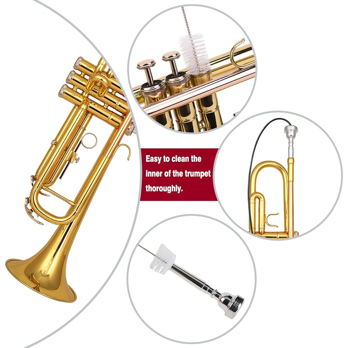 Glory Bb Trumpet - Beginner or Advanced Trumpet with Case, 1 Pair of Gloves, Gold