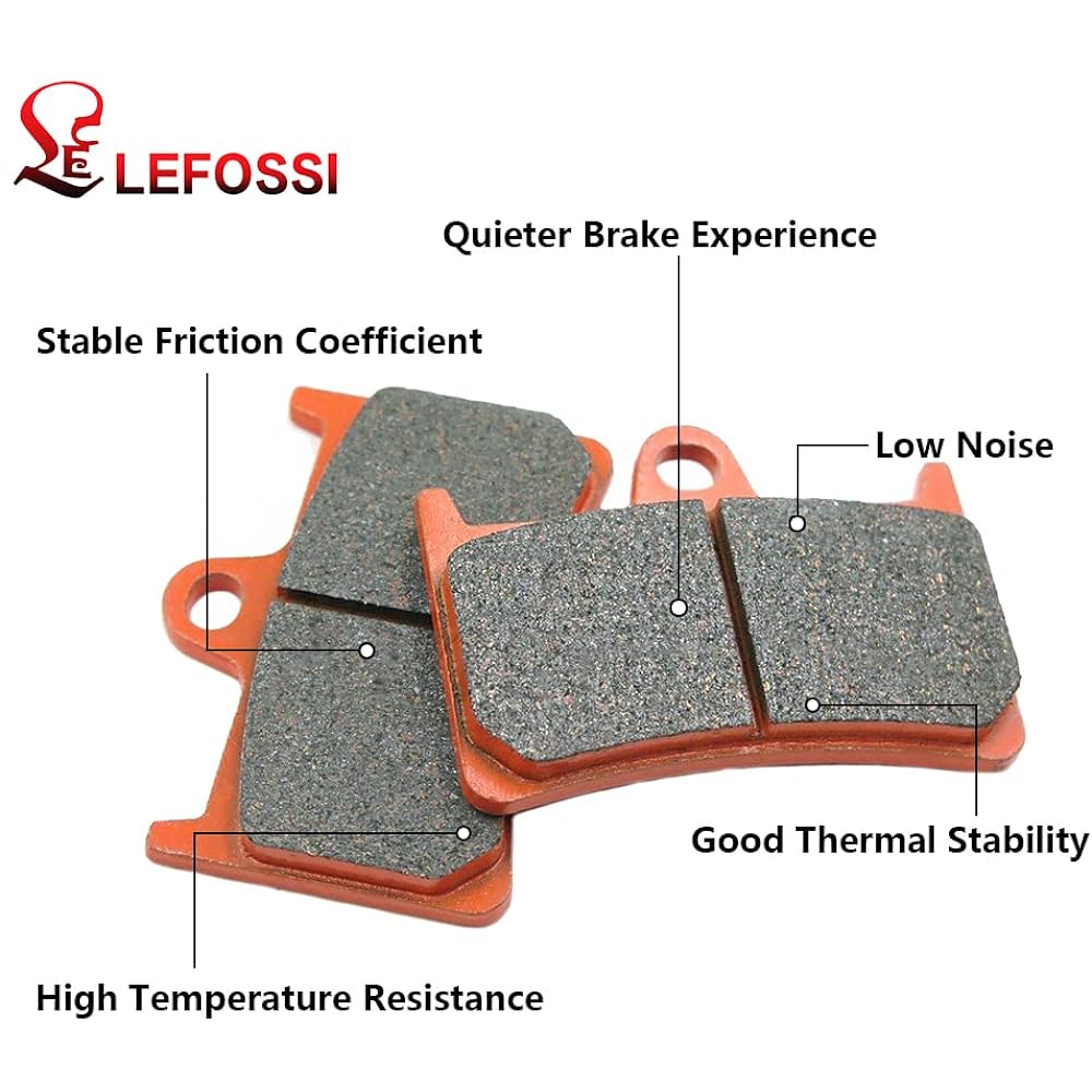 LE LEFOSSI Front Rear Carbon Fiber Brake Pads Compatible with Yamaha XP 500 T-Max 530 XP 530 530cc 2012 2013 2014 2015 2016 2017 2018 FJR 1300 2003 2004 2005 FA25 2F FA31 2F 9r