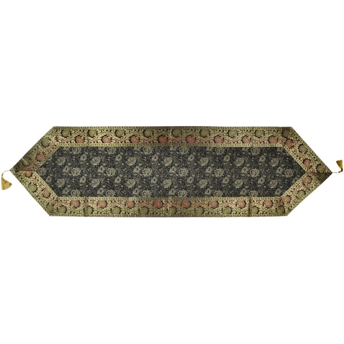 Lalhaveli Indian Silk Fabric Orange Dining Table Runner Stylish Item 152 x 41 Cm