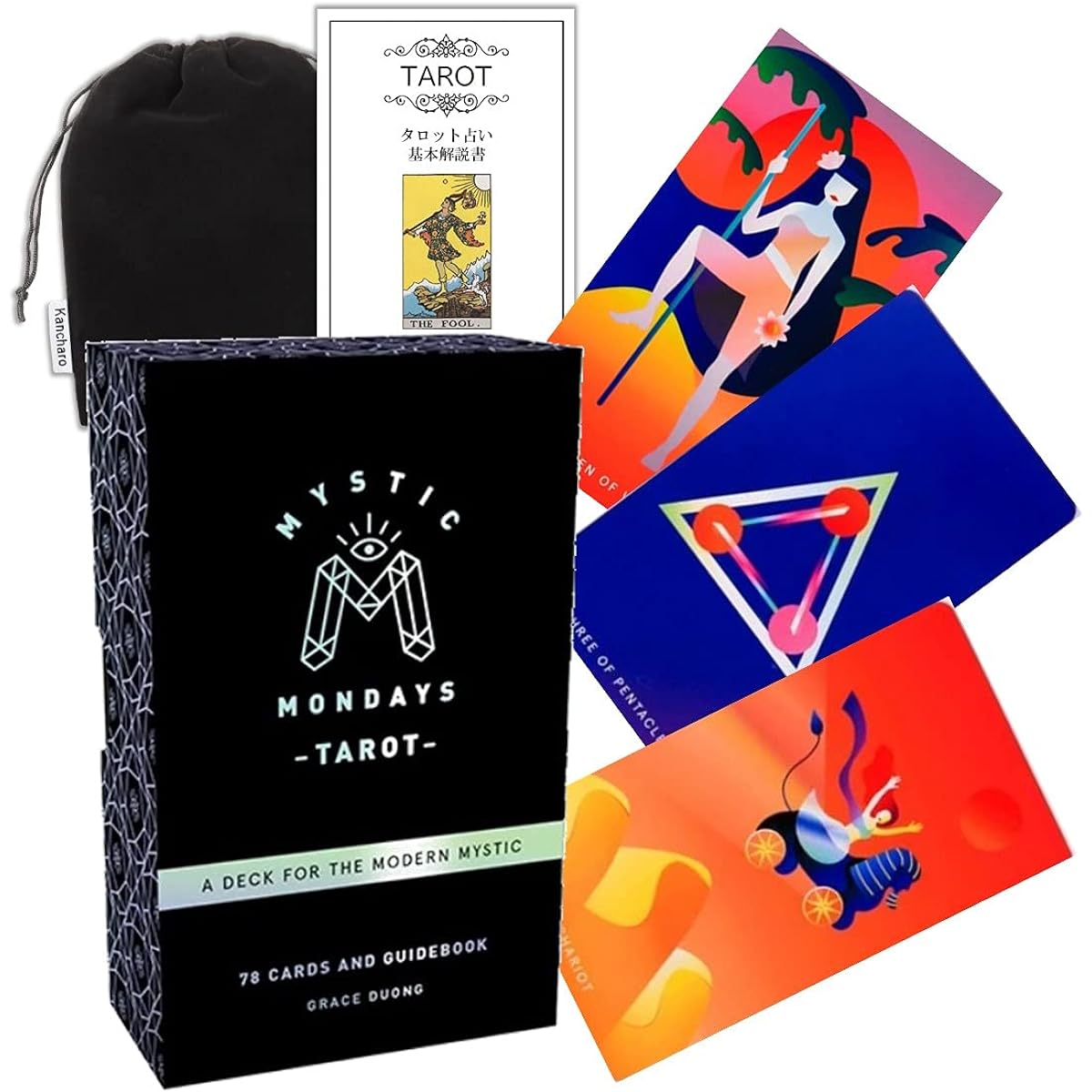 Kancharo Tarot Cards 78 Pieces Tarot Fortune Telling [Mystic Mondays Tarot] Japanese Tarot Cards Basic Instructions & Pouch Included (Genuine Product)