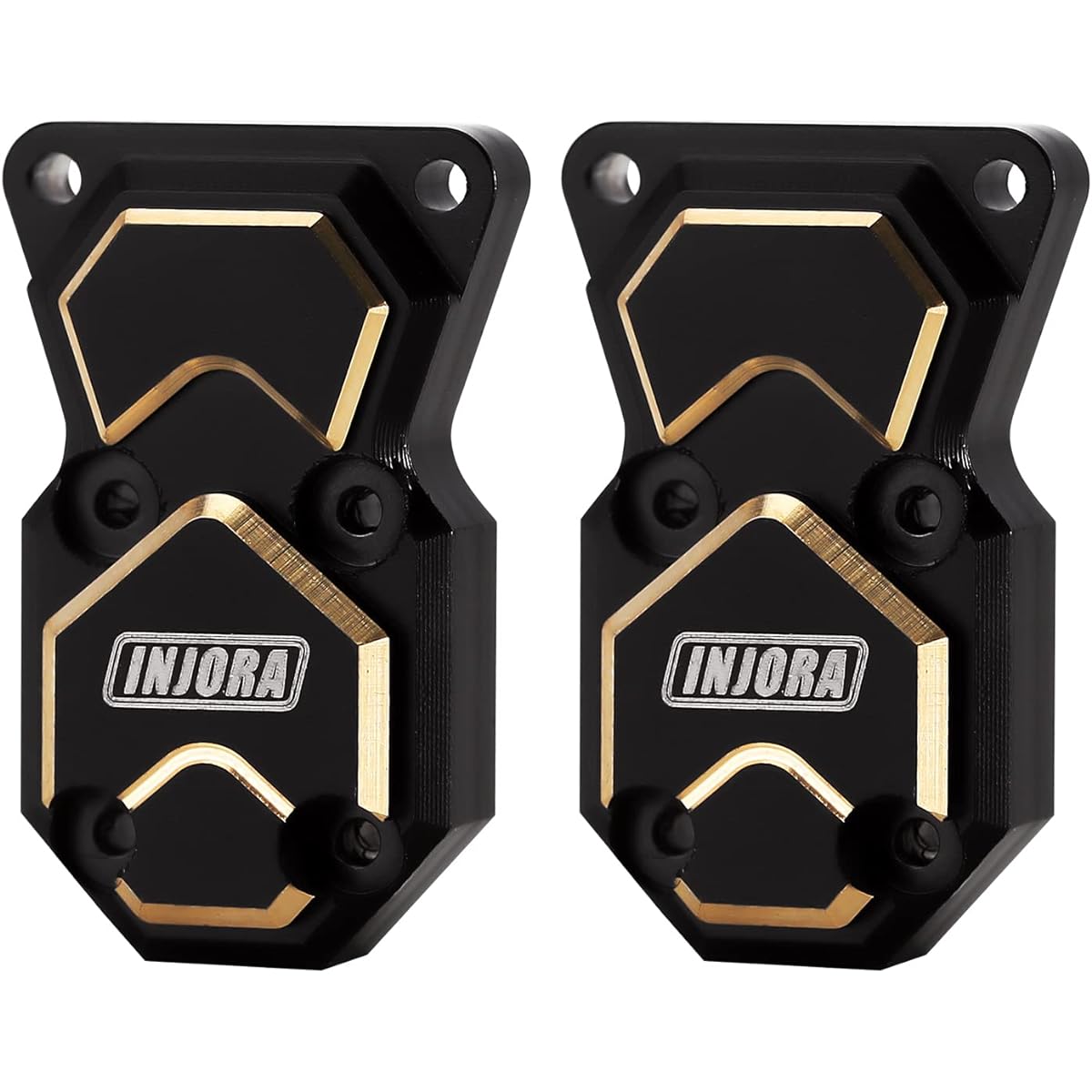 INJORA Brass Differential Covers for Front and Rear Axles Black Coated Finish for Axial SCX24 Bronco Deadbolt C10 JLU Gladiator 90081 1/24 RC Crawler Car