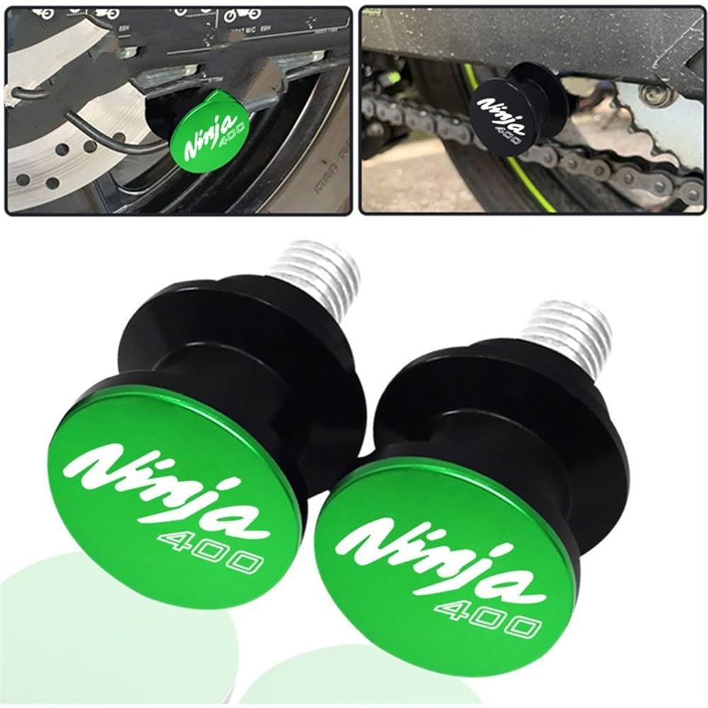 DEMUR Motorcycle M8 Swing Arm Spool Rear Stand Screw Slider Aluminum Accessories Kawasaki NINJA400 Z400 Ninja 400 Z400 2018-2021 Swing Arm Slider Spool (Size: NINJA400 Black)