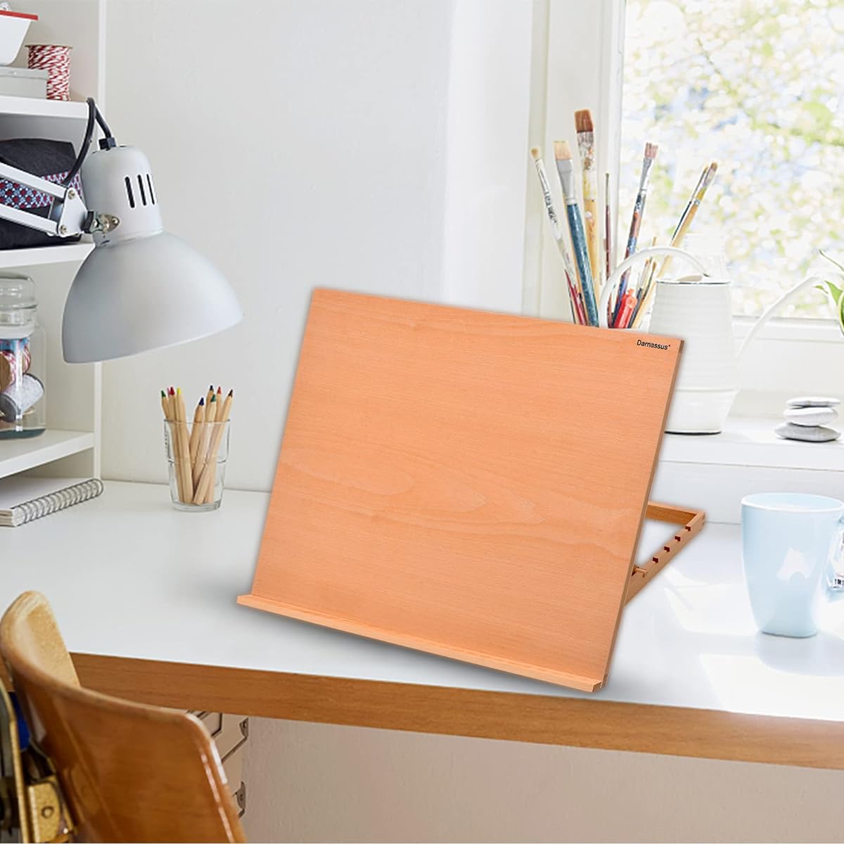 Darnassus A2 Extra Large Easel 24.4" x 17.3" Table Easel Drawing & Sketch Board Book Holder Bookstand Tilt Height Adjustable Portable Professional Easel Stand Canvas Holder