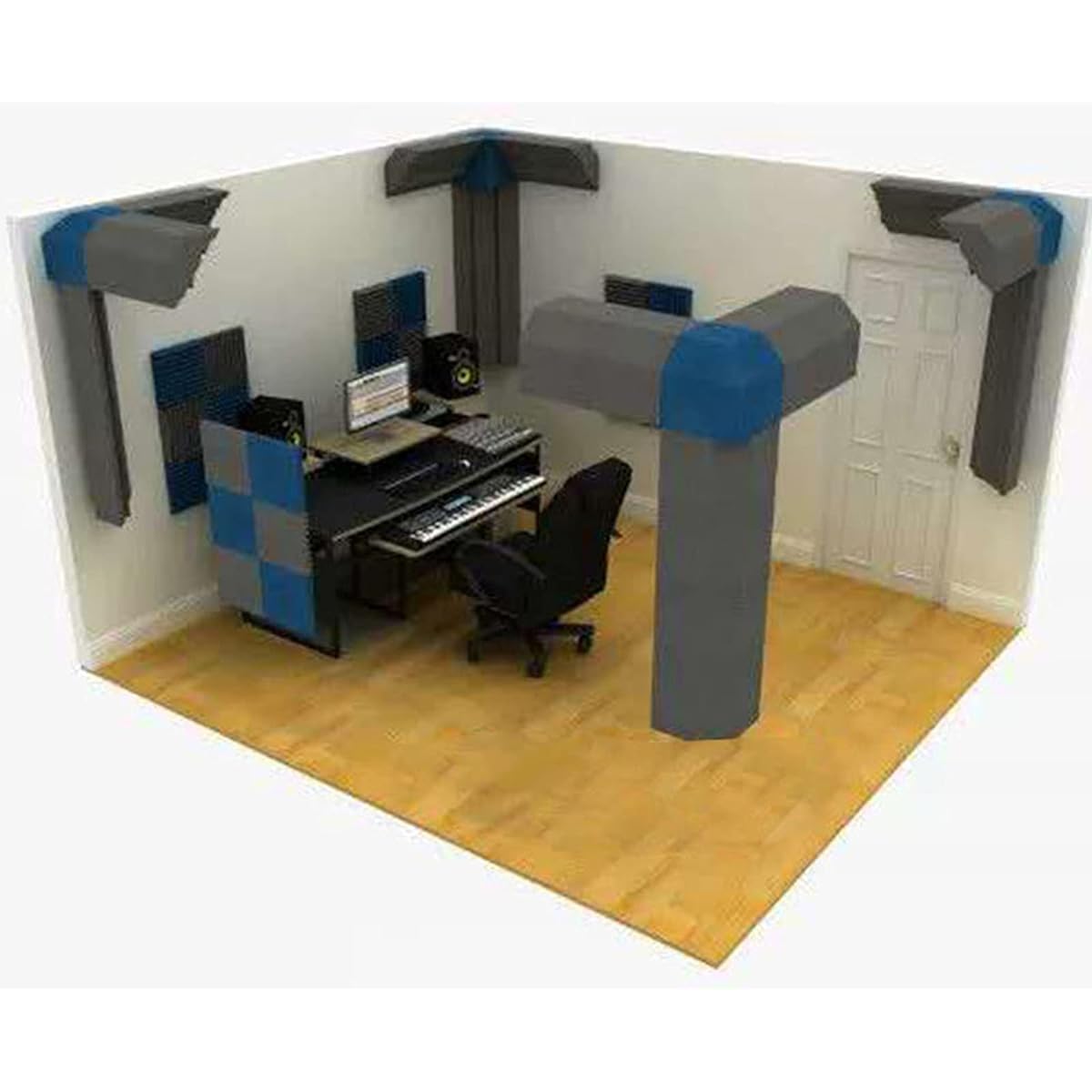 Acoustic Foam Tiles, Black/Purple Bass Trap Soundproofing Foam Studio Foam Soundproofing Foam Panels for Home Theater or Office, Easy to Install (Purple 48*48*48CM) (Purple 48*48*48)