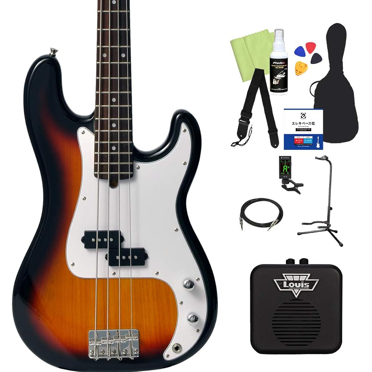 Bacchus BPB-1R 3TS Bass Beginner 12-piece Set [With Mini Amp] Precision Bass Type Bacchus