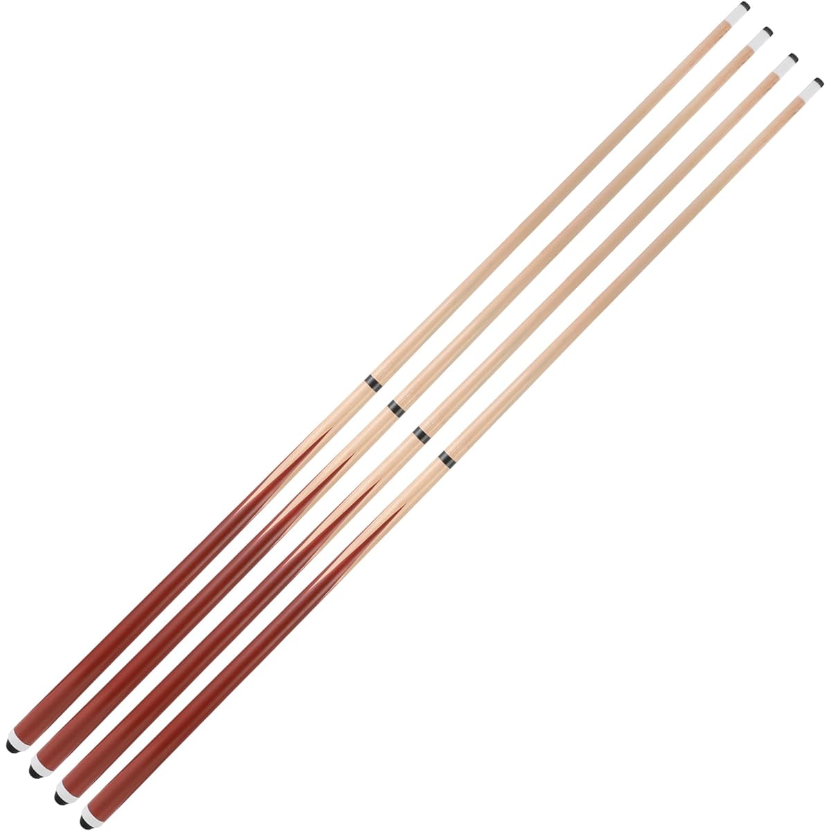 HMQQ 58" 2 Piece Pool Cue Stick/Billiard Stick with 13mm Fiber Leather Tip, Weight 20oz, Set of 2 or Set of 4