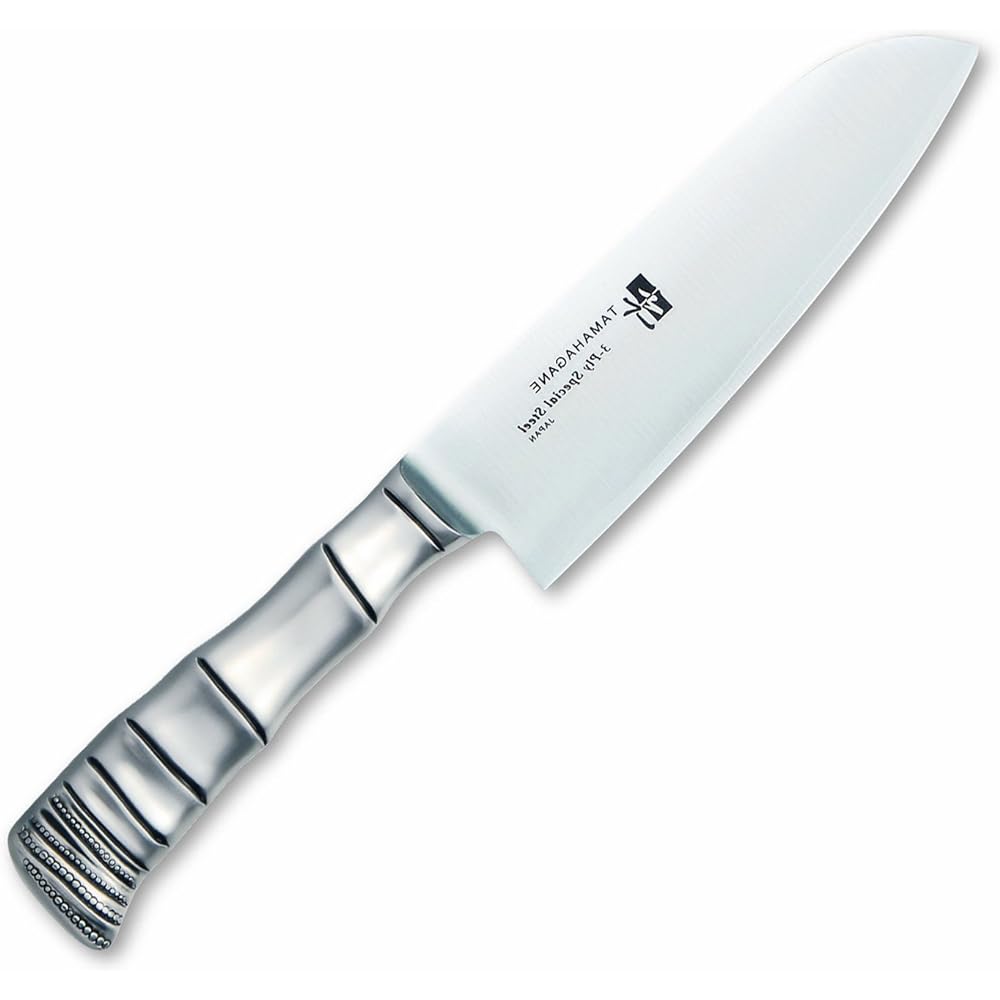 Kataoka Seisakusho All-Purpose Knife Silver 175mm Made in Japan TAMAHAGANE Bamboo Molybdenum Vanadium Steel Cut TK-1114