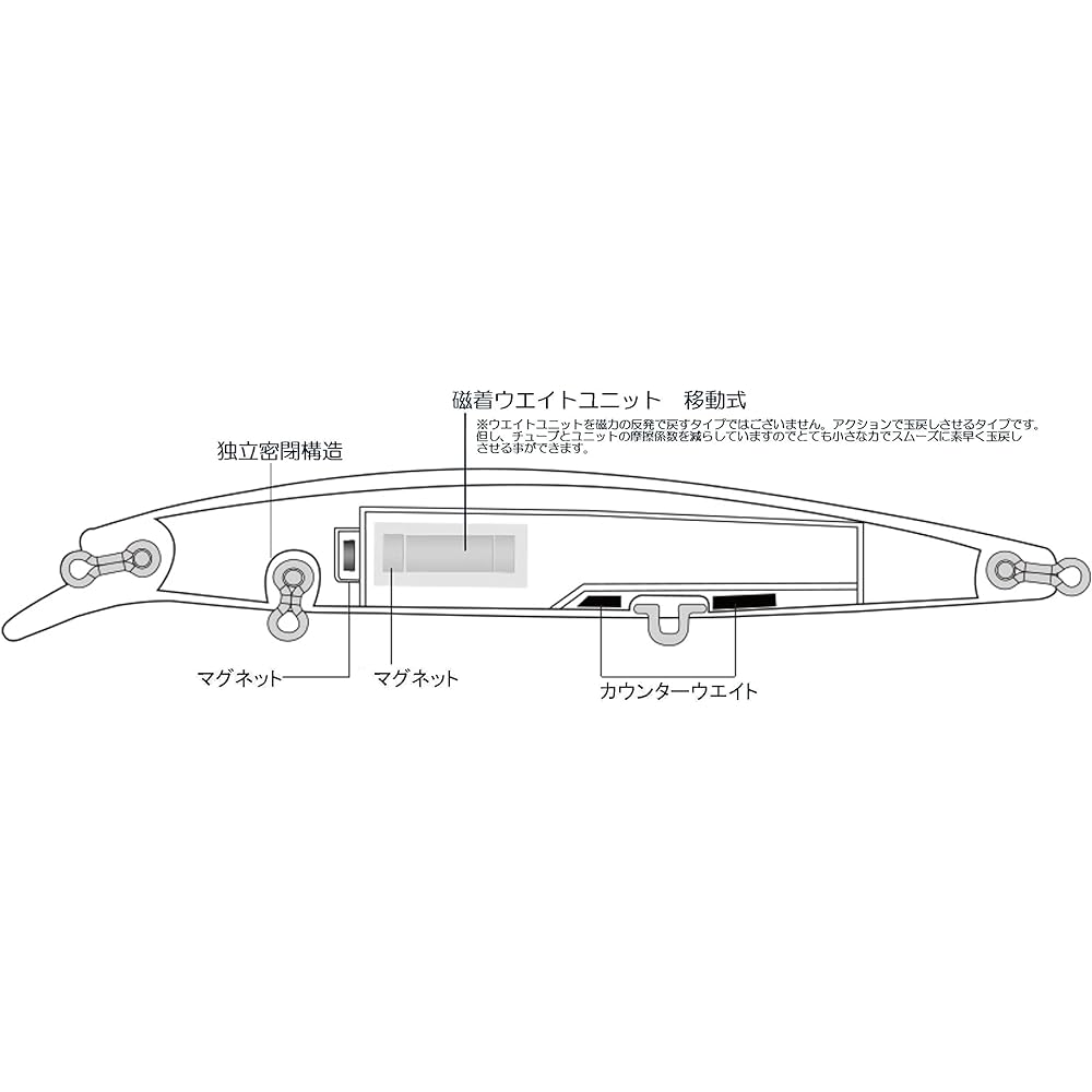 135S 26g [TSURINOYA] Magnetic Attachment Center of Gravity Unit Movement System High Appeal Sinking Minnow Sea Bass Flounder Maggochi Flat Fish DW109