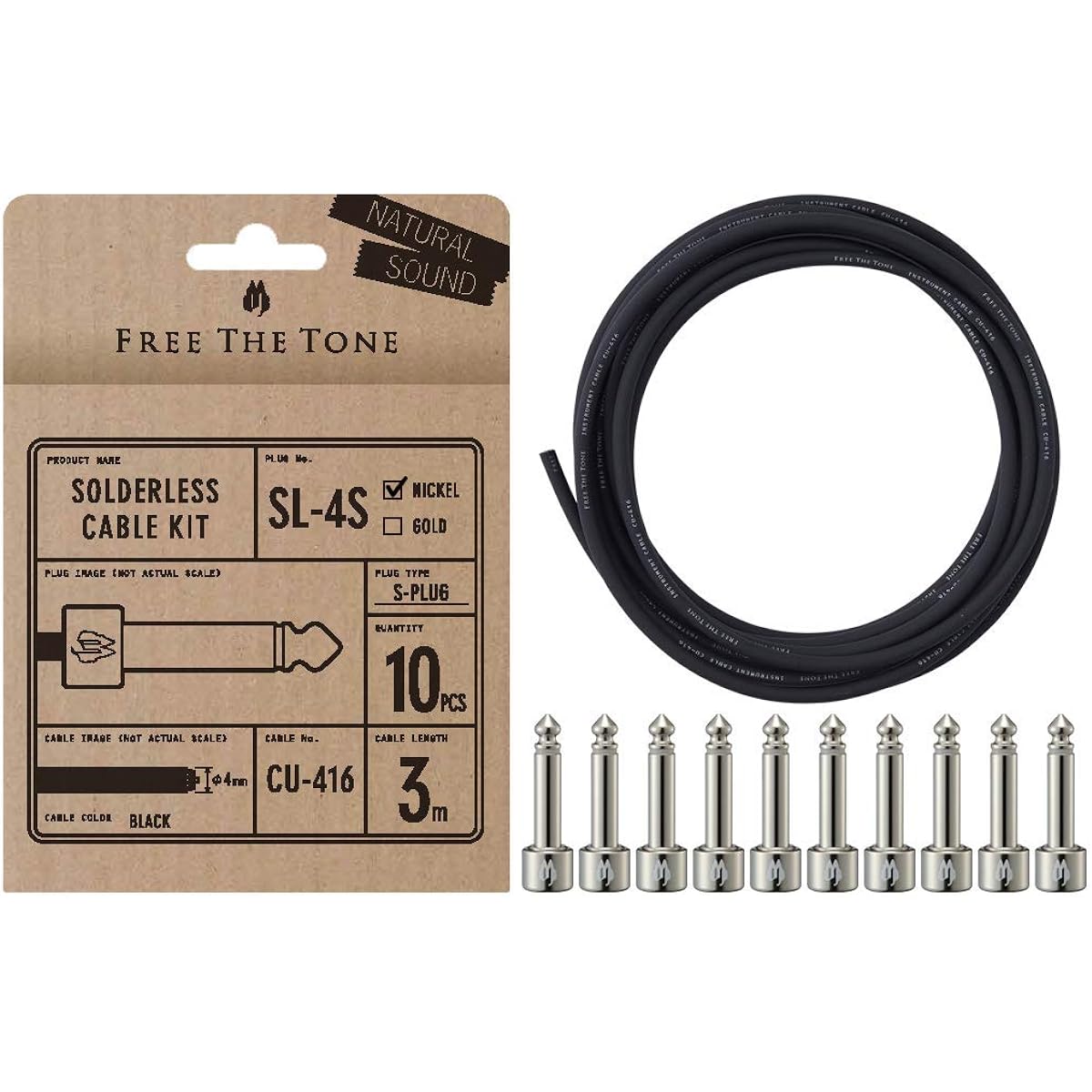 Free The Tone SL-4S-NI-10K Solderless Cable Kit
