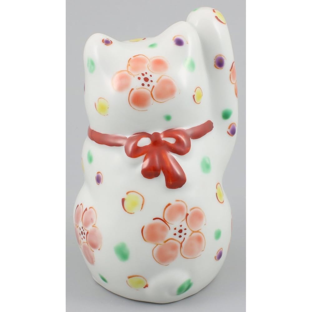 Kutani ware beckoning cat size 3.5 Hanahana A-0100