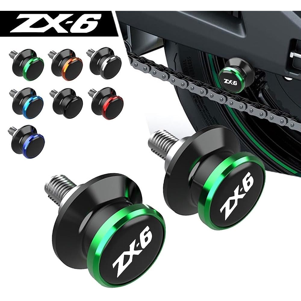 Rocker Spool Slider Motorcycle CNC Swing Arm Spool Slider Stand Screw Kawasaki ZX6R ZX-6R ZX 6R 2003 2004 2005 2006 2007 2008 2009 2010-2012 (Color : 18)