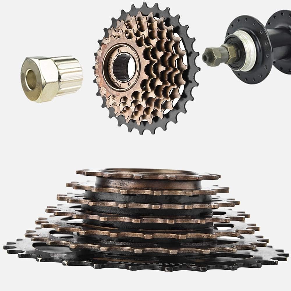 Tbest Bicycle Freewheel Set, Bicycle Freewheel Cassette Sprocket 7 Speed Mountain Bike Replacement Accessories