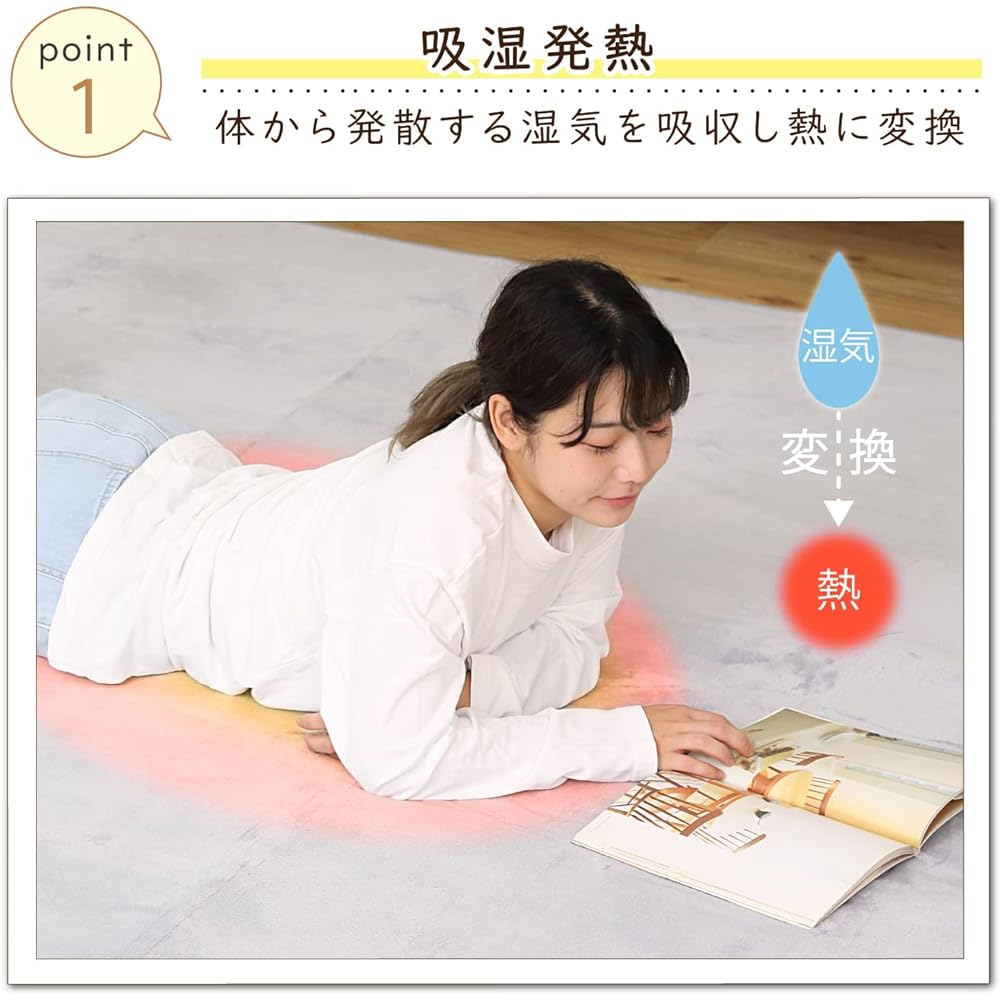 Astro Rug Light Gray 185 x 240 cm Equivalent to about 3 tatami mats Washable Warm Carpet Moisture Absorbing Heat Generating Antibacterial and Odor Resistant Soft Flannel Carpet Non-slip 333-09