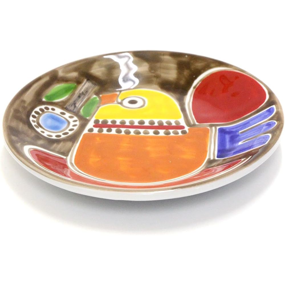 [SUSANNA DE SIMONE Sicilian pottery] Picture plate Ф19×H3cm / M5-537PS