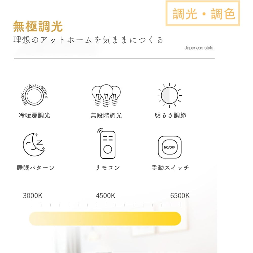 LED Ceiling Light, 36 W, LED Japanese-Style Style, 10 Tatami Mat, 12 Tatami Mats, Stepless Dimming Toning, Remote Control, Ceiling Light, 3000-6500K, Daylight Color, Light Bulb, Energy Saving,