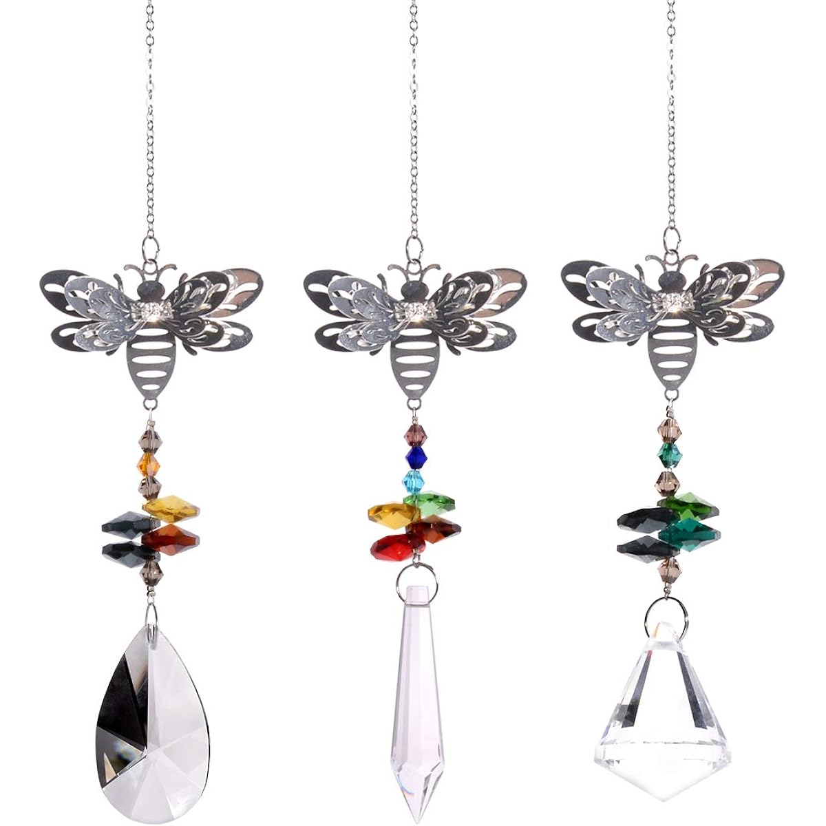 Crystal Suncatcher Crystal Glass Prism Ornament Bee Rainbow Maker Collection Sunshar Set of 3