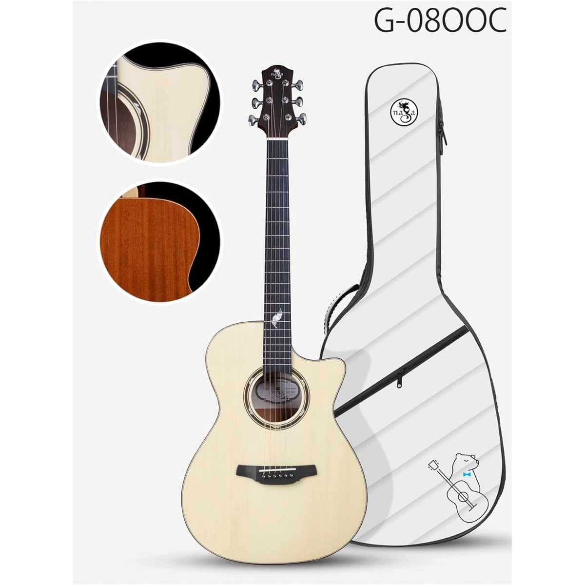 Naga Guitars Satoshi Gogo WIND Series G-08OOC OO Style Acoustic Guitar