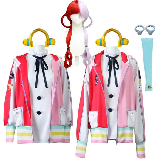 ETAKE] One Piece Uta Cosplay Hoodie Kids Clothes Movie Version ONE PIECE FILM RED UTA Cosplay Costume Kids One Piece Uta Cosplay Costume Kids ONEPEACE World Diva Costume Stampede Shanks' Daughter Christmas Jacket Halloween Cosplay Anime ONEPIECE Clothing