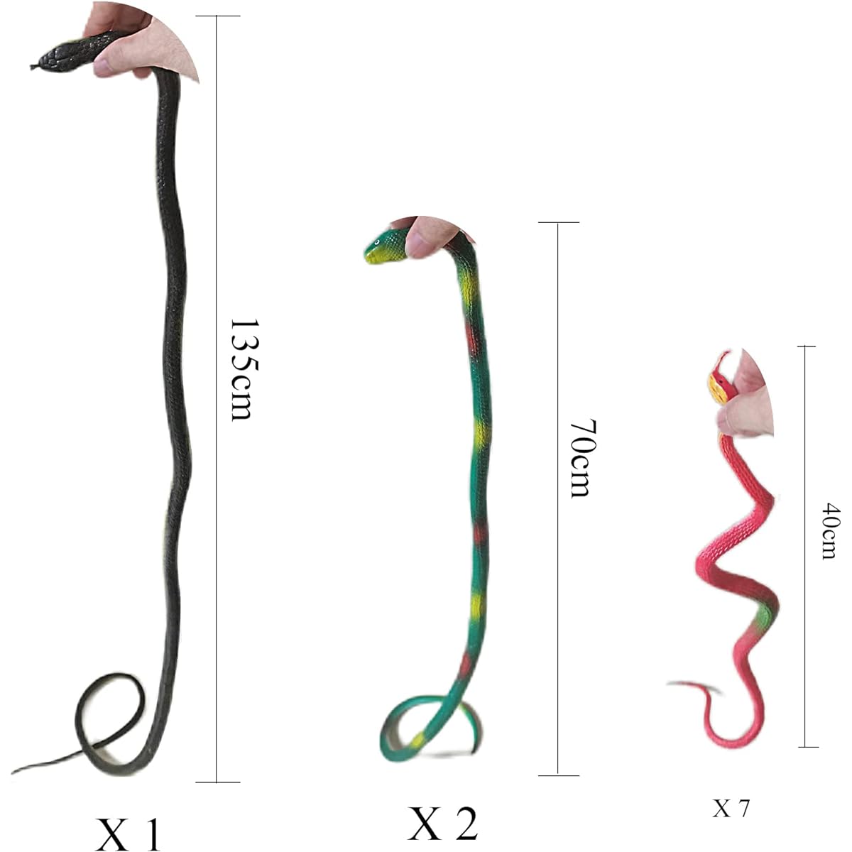 MAGIDOVE 10pcs Realistic Bird Repellent Faux Rubber Snakes for Garden Props, Halloween Party Decorations, Kids Party Favors
