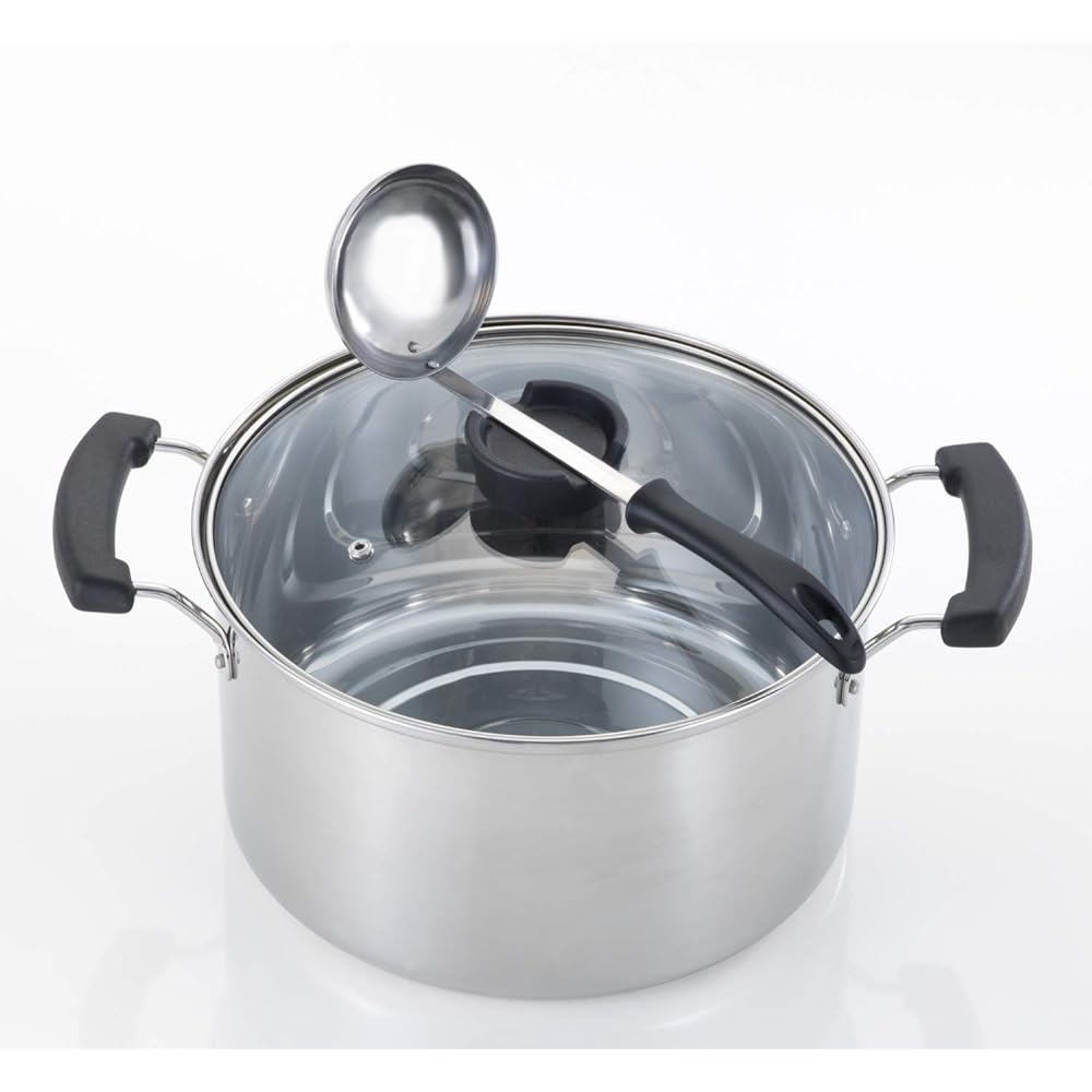 Bestco Pot Mirror Finish 26cm Neo Verger Easy to Hold Stainless Steel Pot IH ND-6023