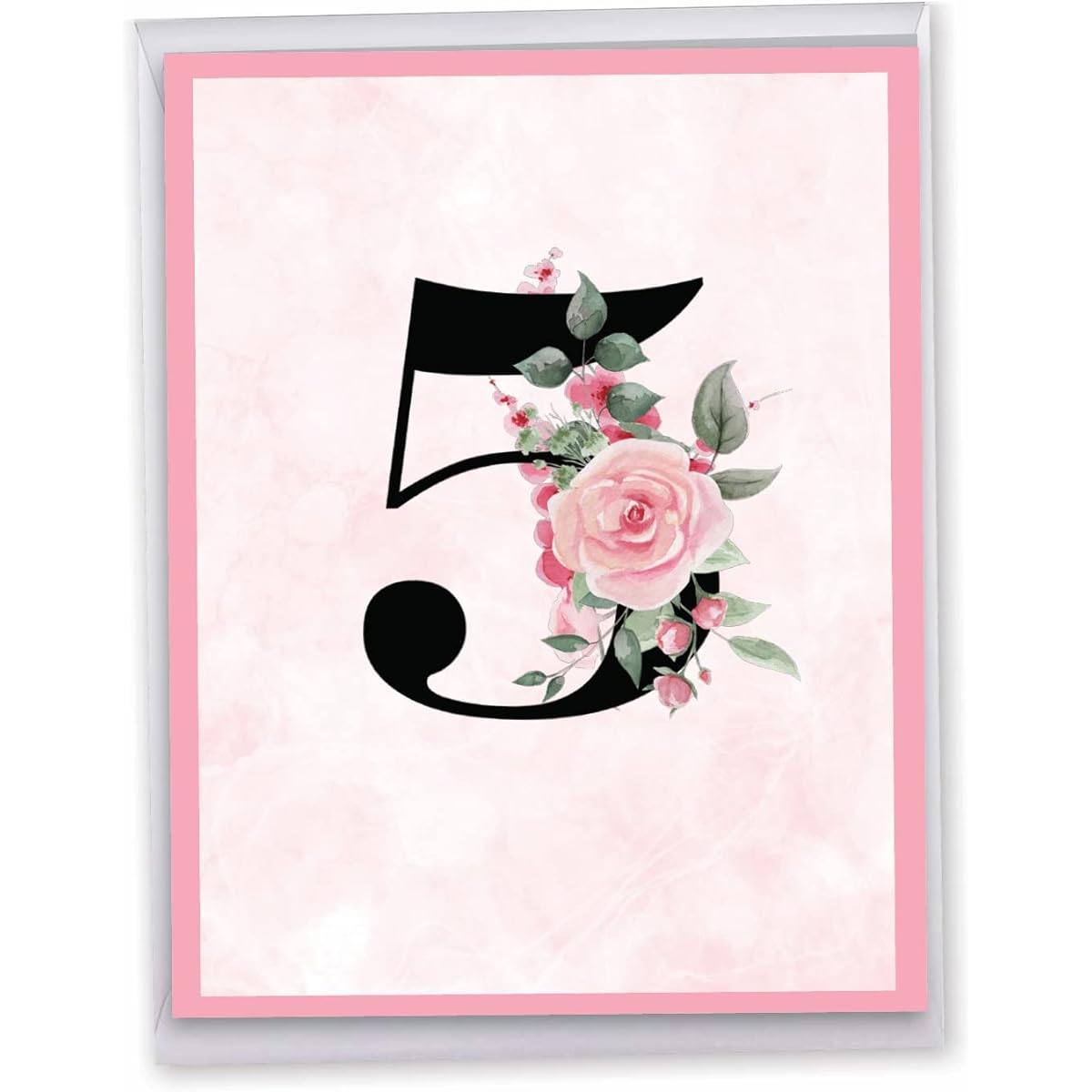NobleWorks Jumbo 5th Anniversary Greeting Cards from the USA, 8.5 x 11 Inch with Envelopes (1 Pack) Jumbo Floral Works 5 J10494MAG-WA-US