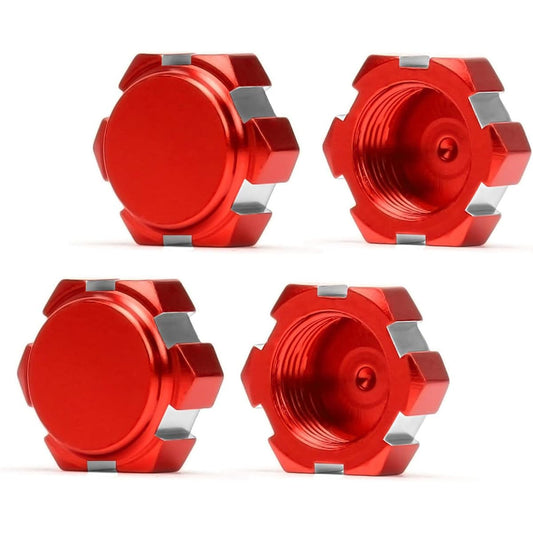 Aluminum 17mm Wheel Nut Thread 1.0mm Upgrade Parts for RC Car Arrma 1/7 1/8 6S Outcast Raider Talion Typhon Limitless Mojave #AR310449 AR330360 4pcs/Set(Red)