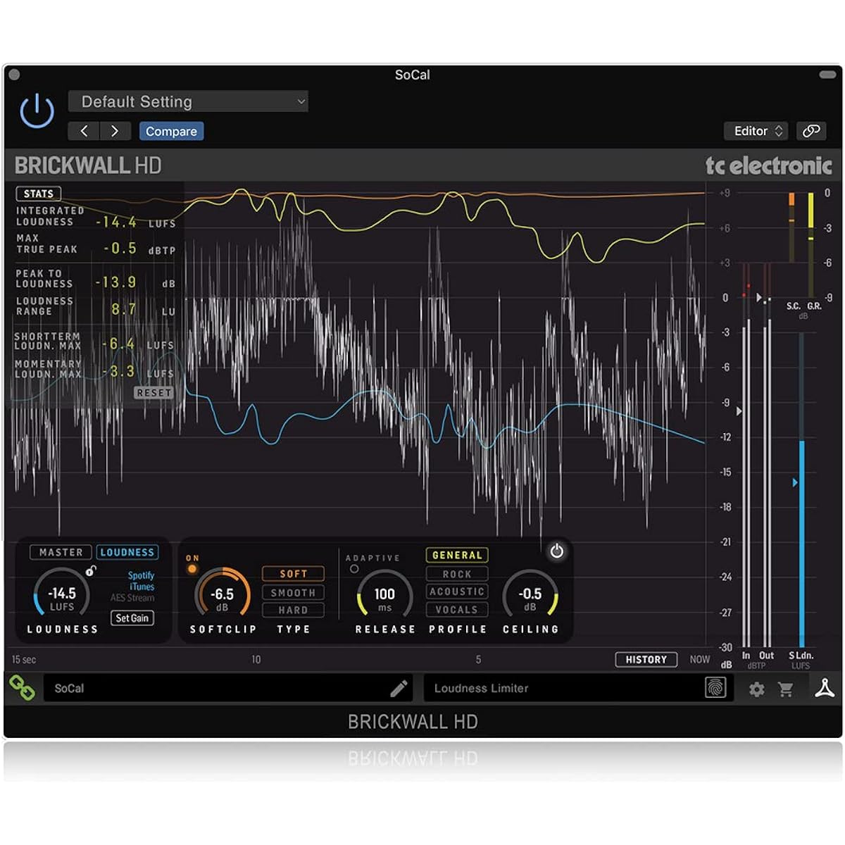 TC Electronic BRICKWALL HD Native/BRICKWALL HD-DT Mastering Brickwall Limiter Plug-in with optional hardware interface for PC and Mac