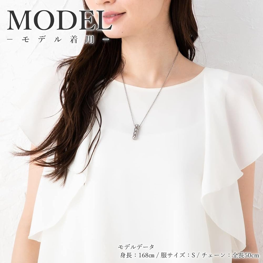 leger Name Engraved Pure Titanium Memorial Necklace Made in Japan Skin-friendly Rust-resistant Lightweight Waterproof Heat Resistant Engraved Ashes Pendant Necklace Simple Regier 50cm ~ 70cm PC42-1 [2 lines/4 lines engraving possible]