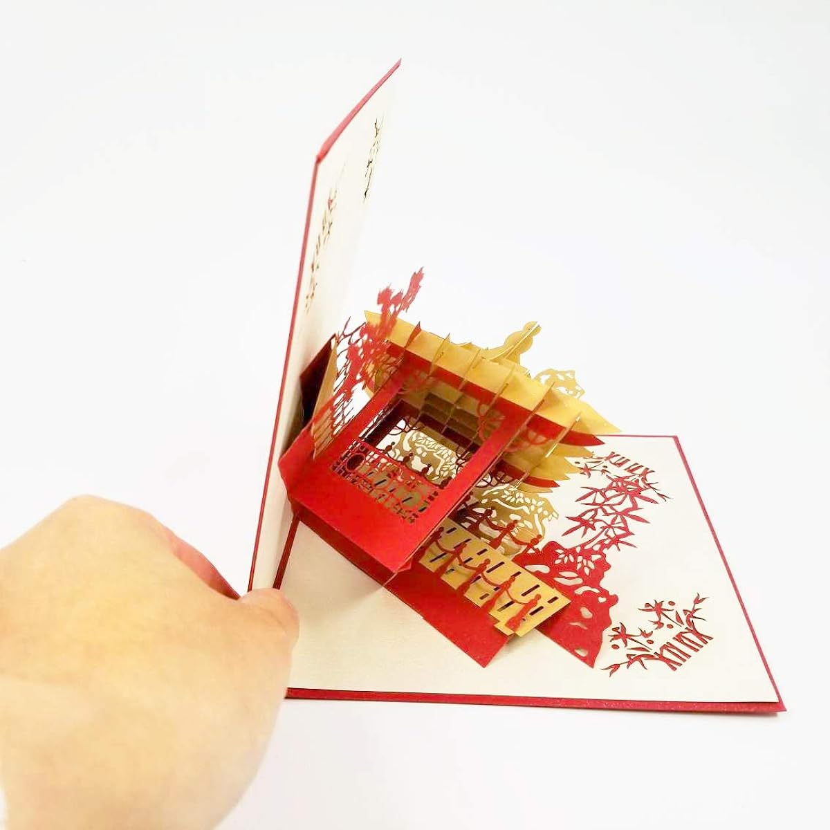 POP CARD EXPRESS Asian Pavilion Pop-up Greeting Cards - Birthday Cards Just Because Graduation Cards Valentine's Day Cards Anniversary Cards Wedding Cards Thank You Cards (Asian Pavilion Pop-up Cards)
