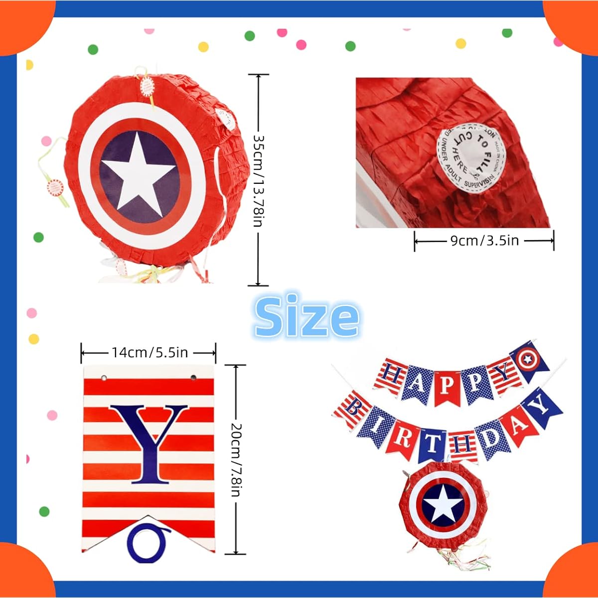Superhero for pinata Festival party supplies Pinata birthday party Pinata boy birthday party Pinata boy birthday party Superhero shield Pinata Halloween party Christmas party