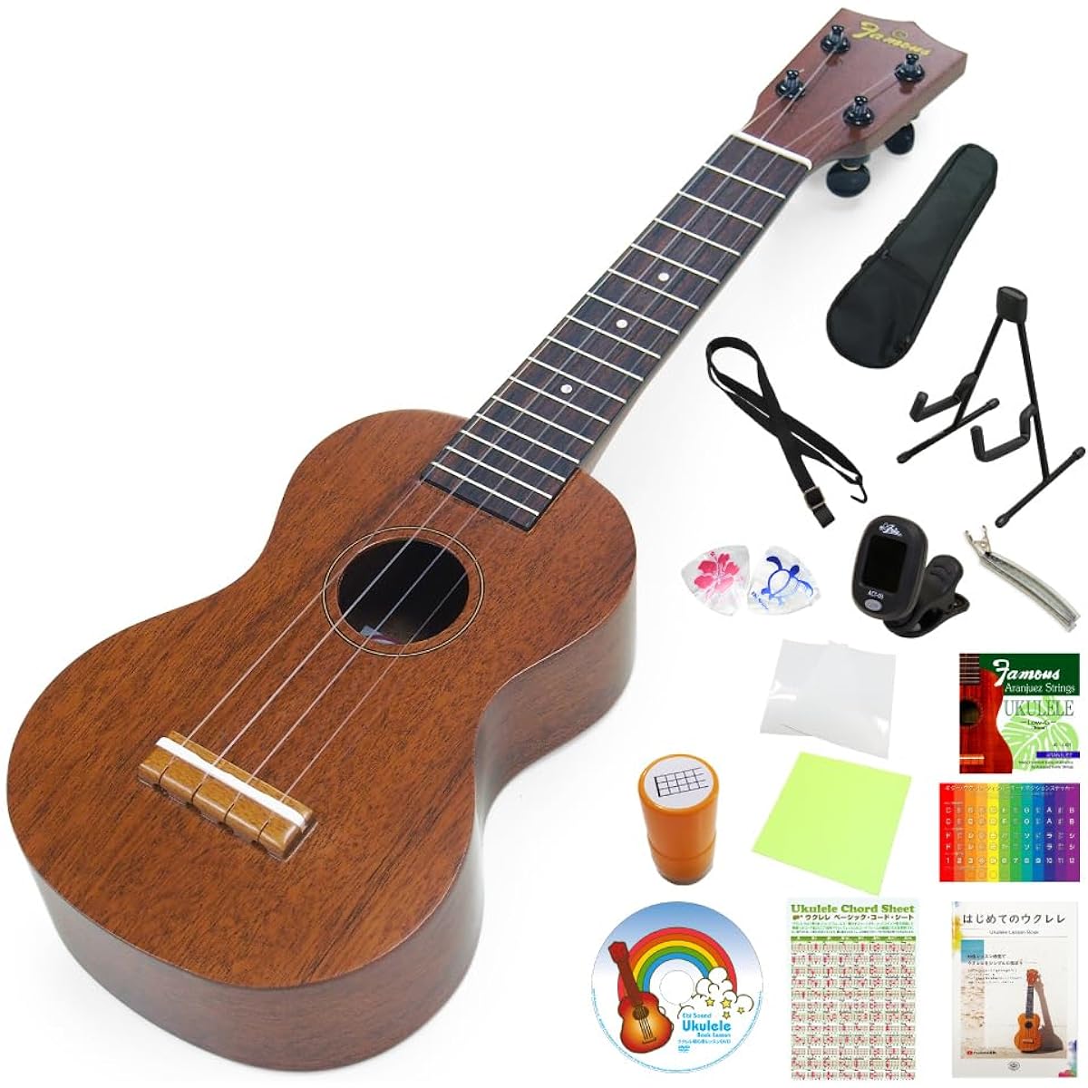 Famous Domestically Produced Ukulele FS-6CST Soprano High Grade 15-Piece Set Mahogany Top Solid Wood (Made in Japan) (u)