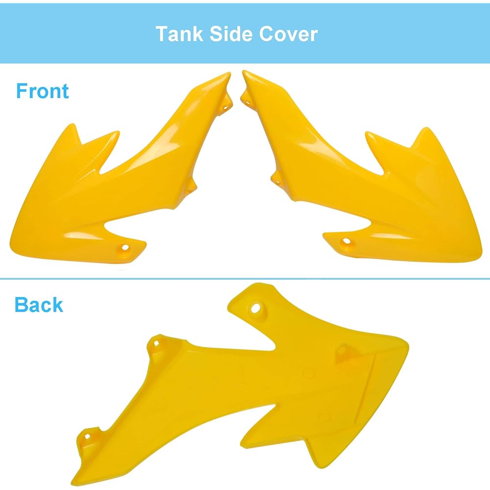 Podoy CRF50 Body Fender Kit Honda XR50 XR 50 CRF 50 SDG SSR Pit Dirt Motor Trail Bike Black Boltwork Fairing Plastic (Yellow)