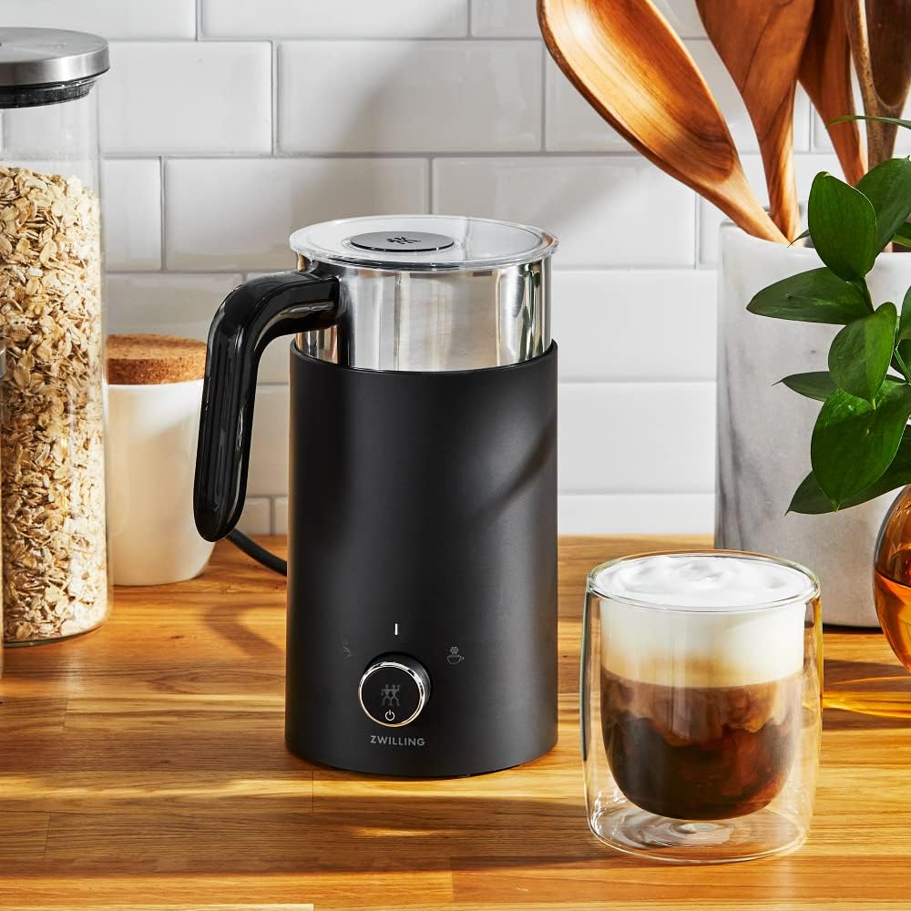 ZWILLING "Enfinigy Milk Foamer Black" Electric Creamer Milk Forcer Frother Silent [Authorized Japanese Product] Enfinigy Milk Frother Black 53104-301