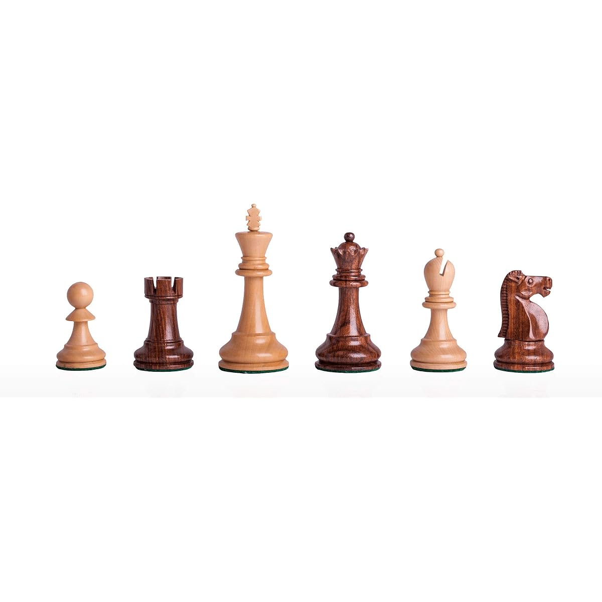 The House of Staunton - Wild Knight Chess Set - Pieces on Row - 4.4" King - Golden Rosewood
