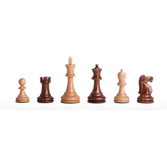 The House of Staunton - Wild Knight Chess Set - Pieces on Row - 4.4" King - Golden Rosewood