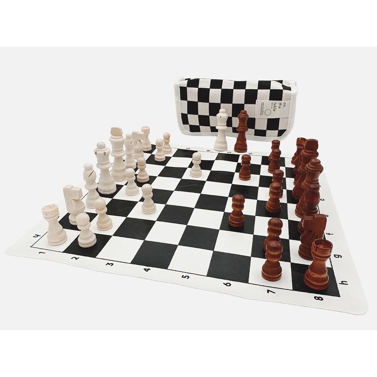 Board Game 15" Wooden Folding Chess & Checkers Set / King Height 3" Staunton Chess Pieces / 2 Extra Queens