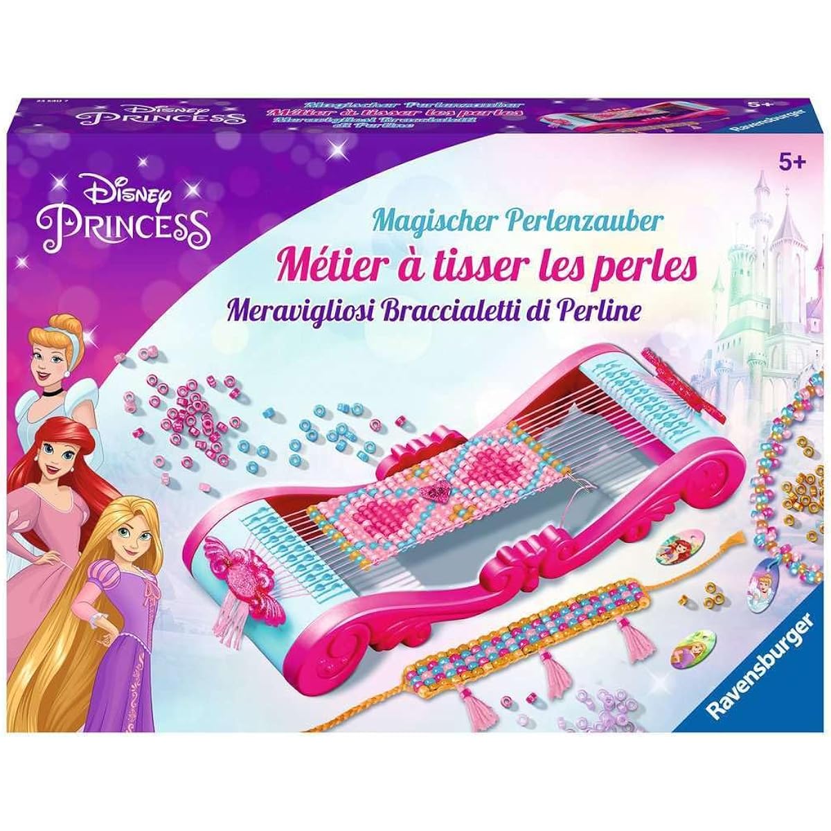 Ravensburger 23540 Magic Pearl Magic Disney Princesses - Make magical bracelets from colorful beads, creative craft set for children aged 5 and up