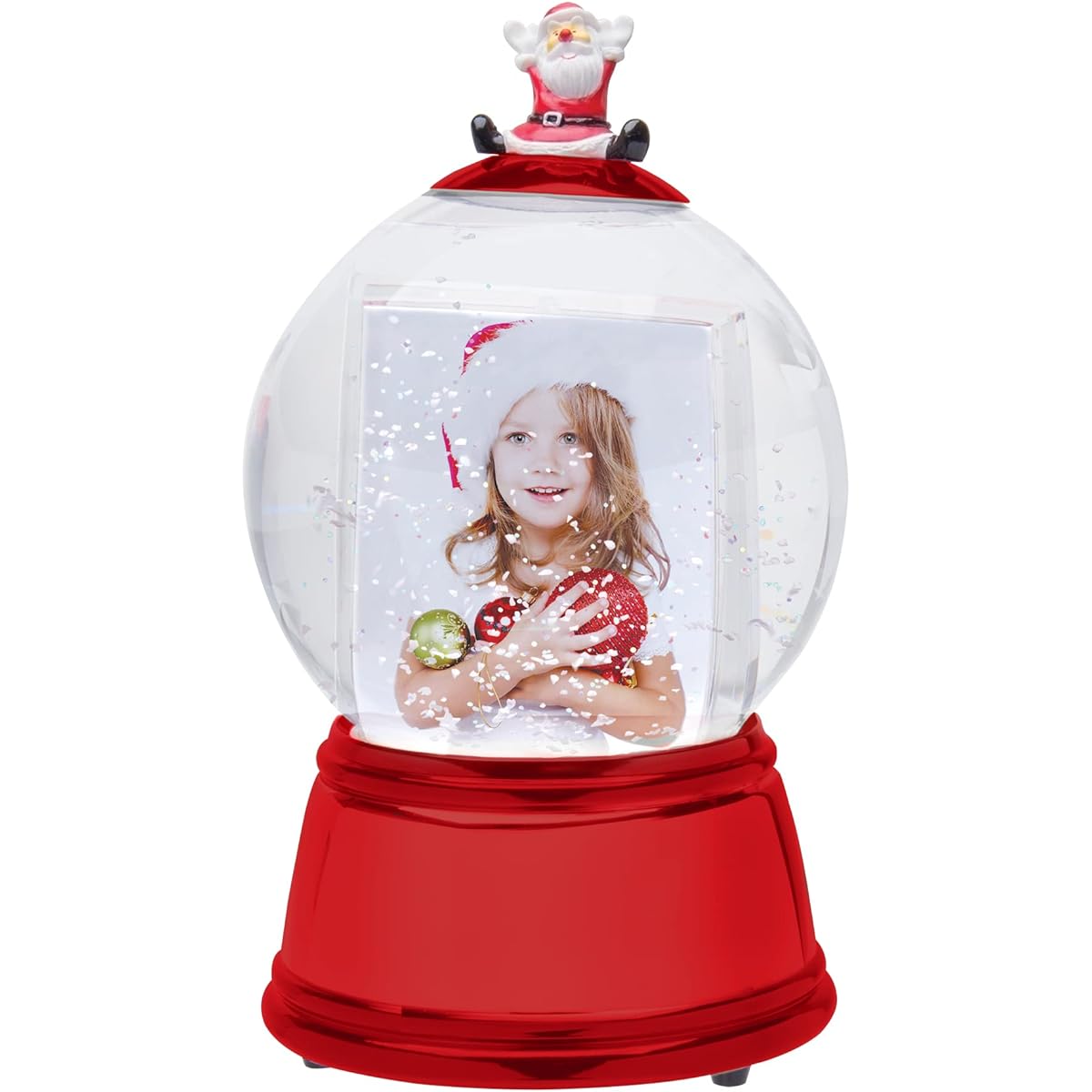 Santa Photo Snow Globe (Red)