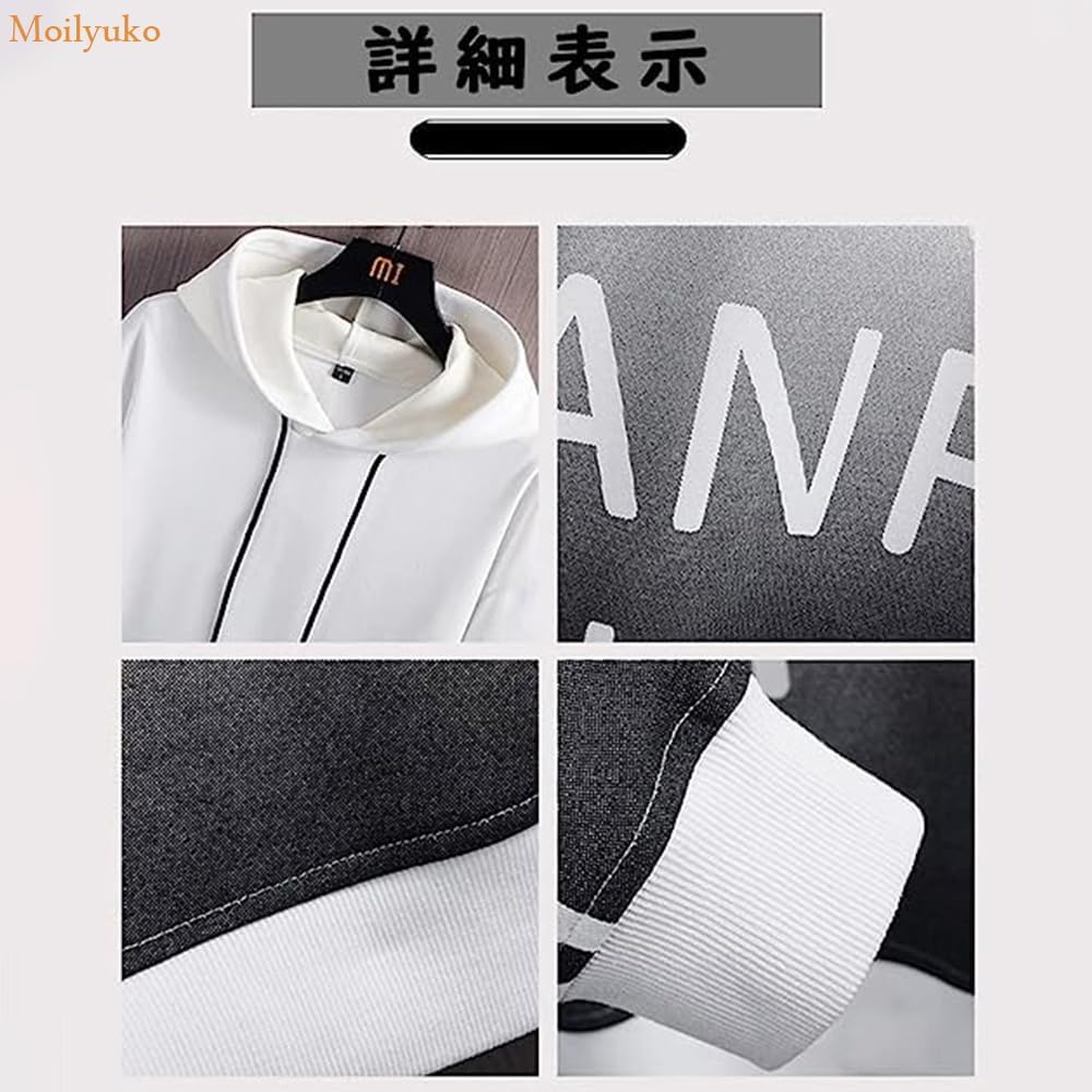 Moilyuko Men's Hoodie, Long Sleeve, Autumn Clothes, Loose, Gradient, Pullover, Hooded Sweatshirt, Stylish, Popular, Street Tops, Spring, Autumn, Winter Mo42