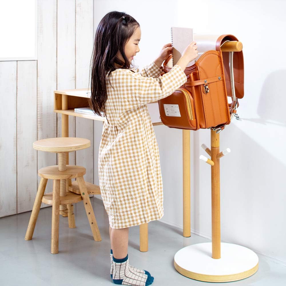 ideaco Child Hanger White Diameter 38cm Height 100.5cm School Bag Hanger/School Bag Storage Plywood Series ideaco Furniture furniture
