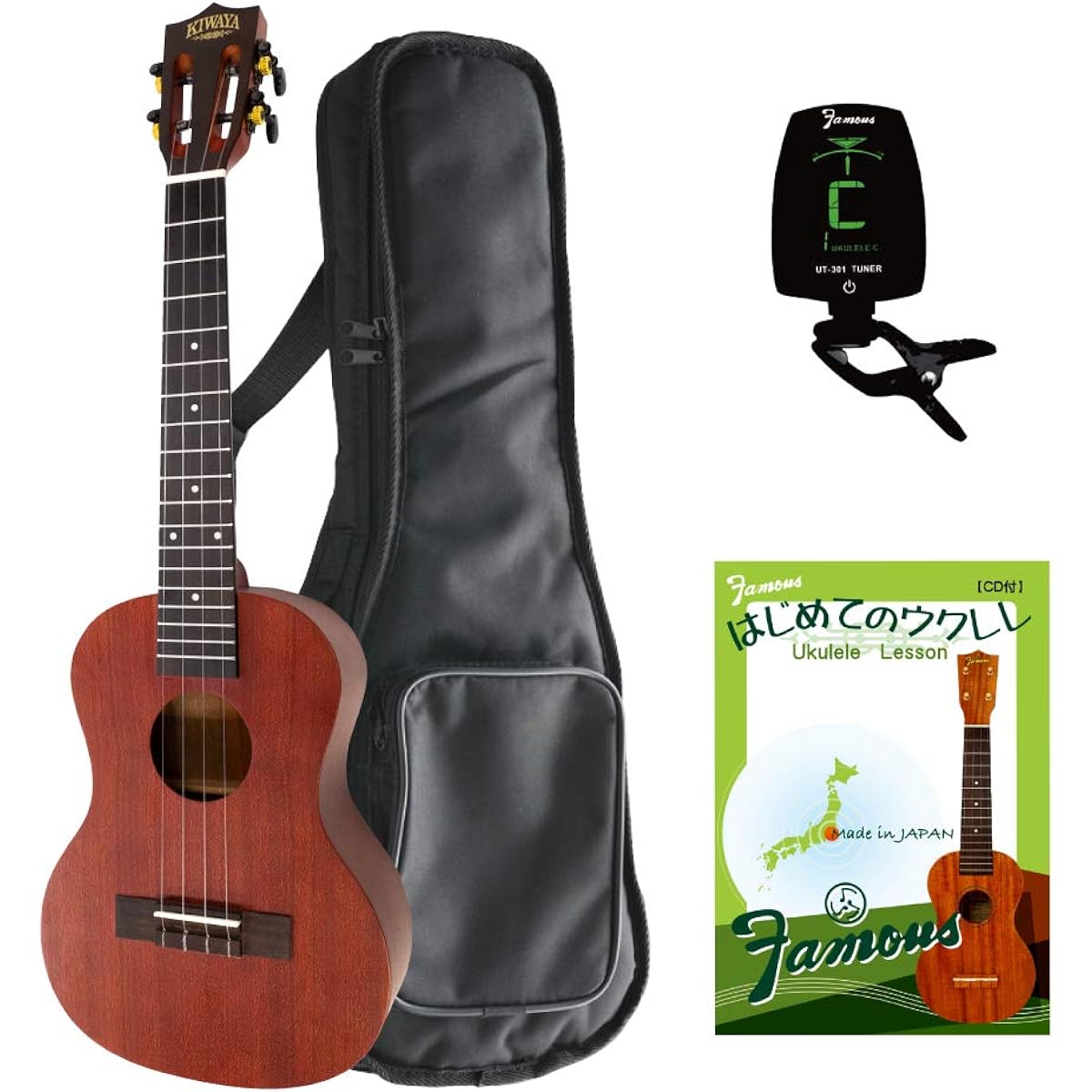 [Inspected in Japan/Good sound!] KTU-1 Beginner 4-piece set (KIWAYA tenor ukulele mahogany wood recommended for beginners)