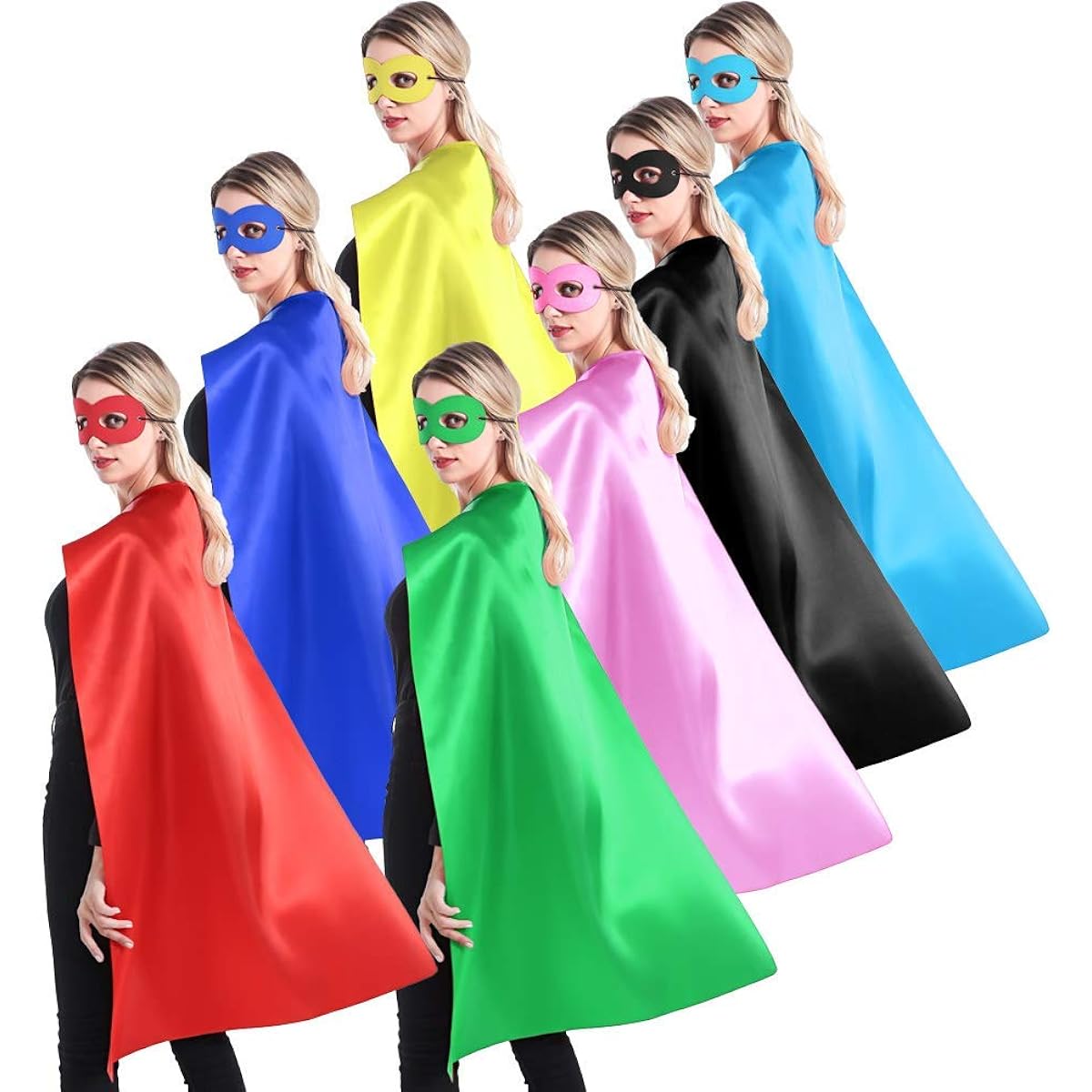 Superhero Capes and Masks Bulk Pack for Teens and Adults - Superhero Party Costumes for Team Spirit Building