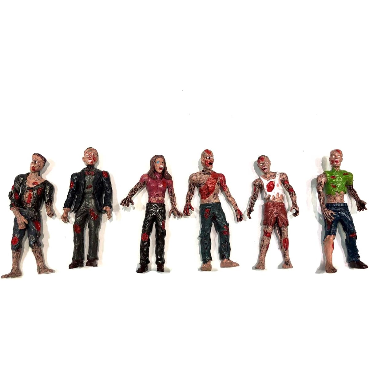 PowerTRC Toy Zombie Action Figure with Movable and Detachable Joints | Mini Zombie Figure | Great Gift, Decoration, Party Favors | 4" Tall Zombie
