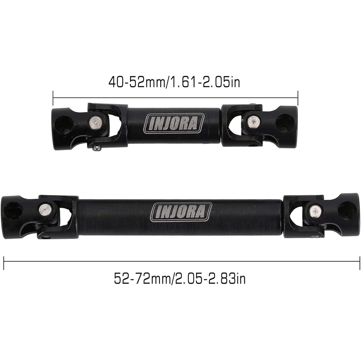 INJORA Steel Drive Shaft 2Pcs 1/24 Center Drive Shaft for RC Crawler Axial SCX24AXI00002 JLU AXI00001 C10 AXI00004B17 Upgrade Parts