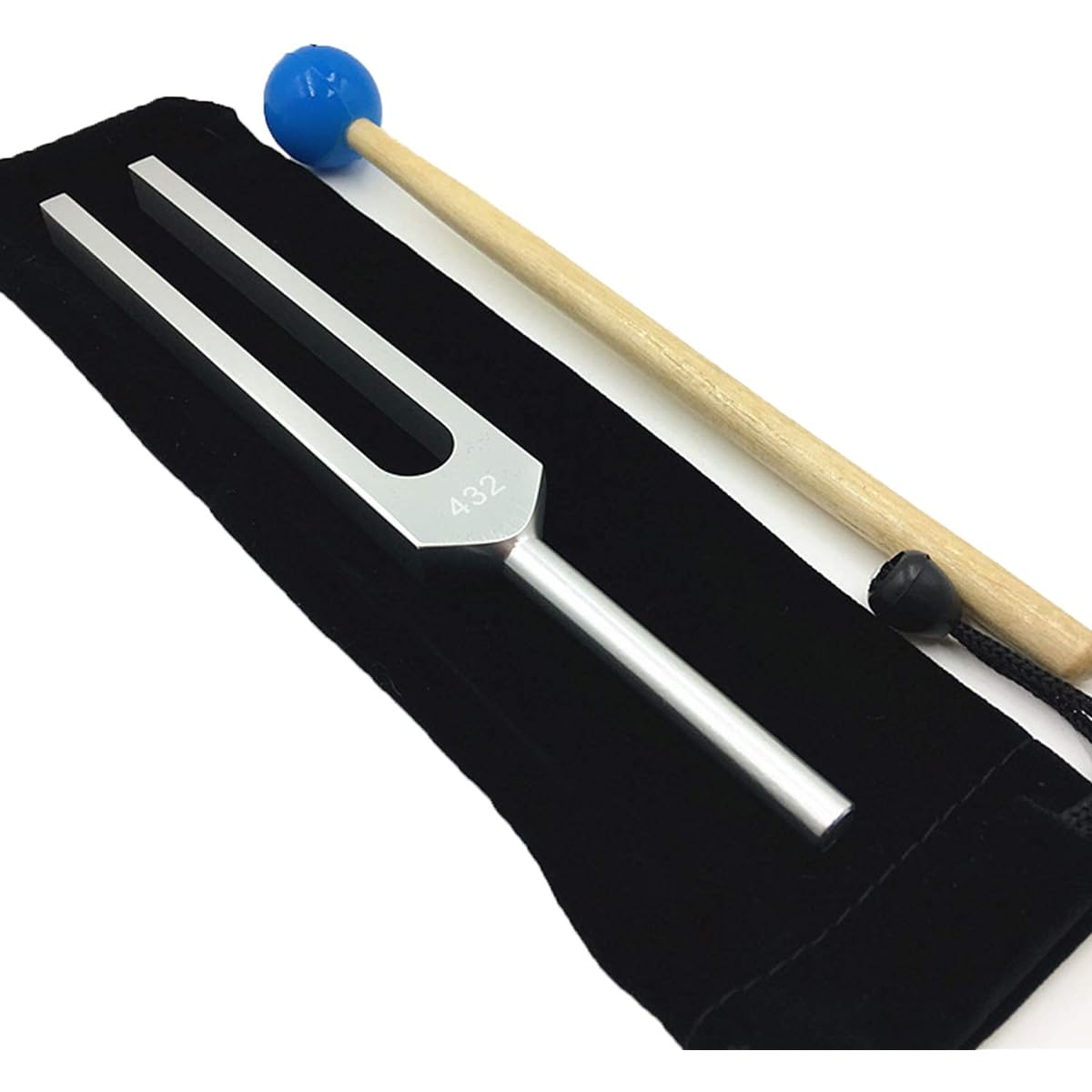 432Hz Aluminum Alloy Tuning Fork with Wooden Hammer and Cleaning Cloth for Tune Violin Piano Guitar Perfect Healing Balance Healer Vibration
